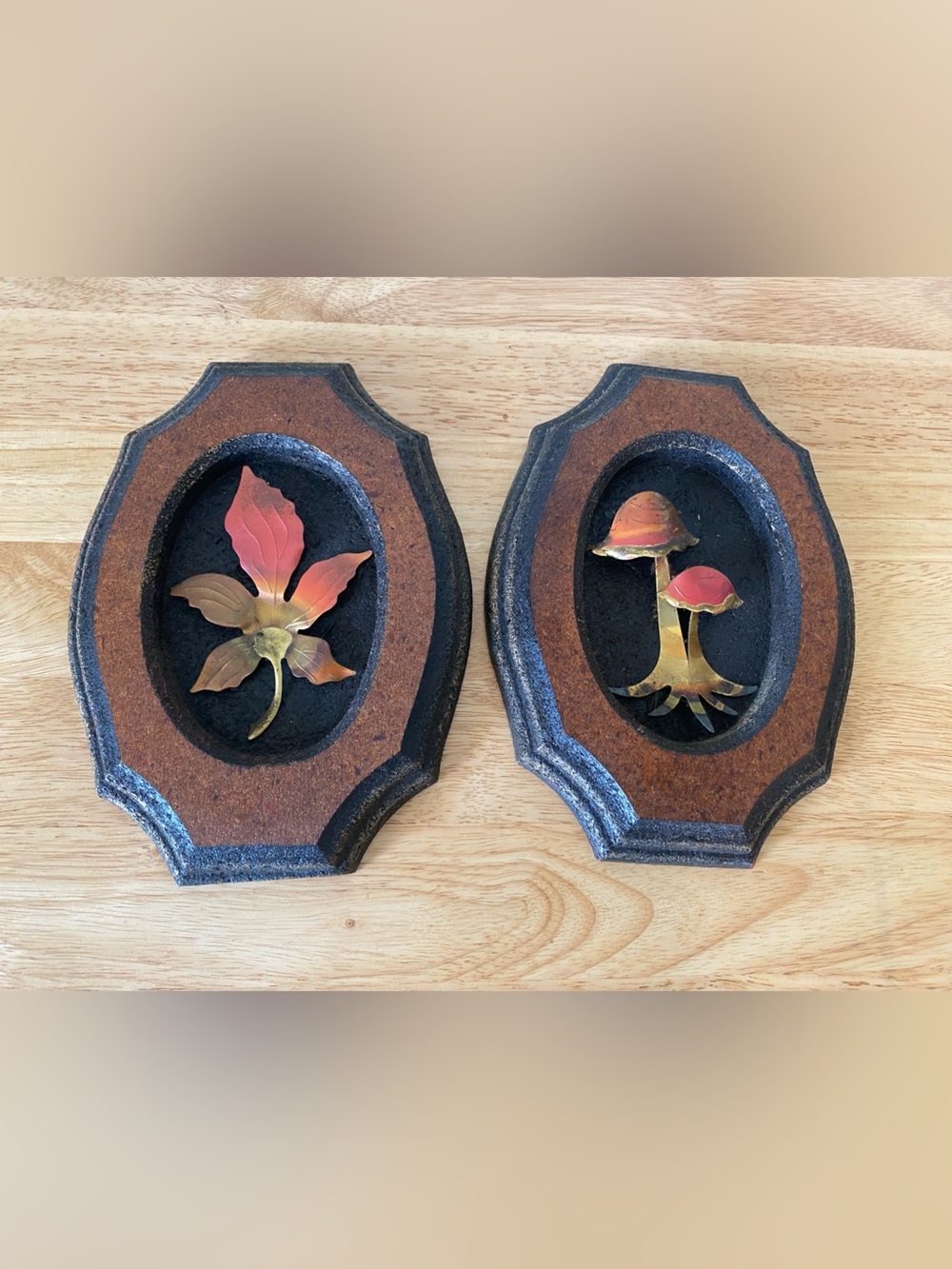 Vintage Mushroom and Leaf Wall Decor Set